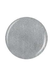 Metallic silver circle nail polish sample color swatch in white background